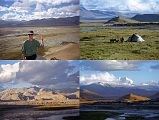 4 3 Jerome Ryan With Tingri Plain, Nomad Tent With Tingri Village, Hills Of Tingri And Cho Oyu Bathed In Evening Light